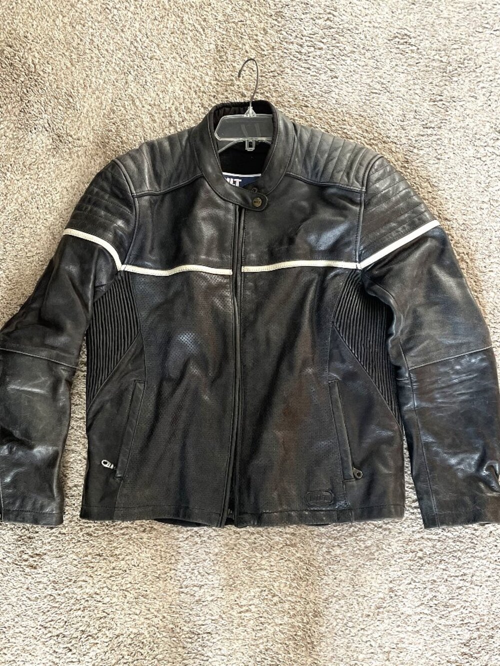 Bilt Womens XL Black Padded Motorcycle Leather Jacket